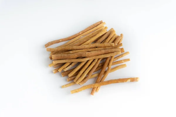 Spazzolino Naturale Miswak Kayu Sugi Sfondo Bianco Con Messa Fuoco — Foto Stock