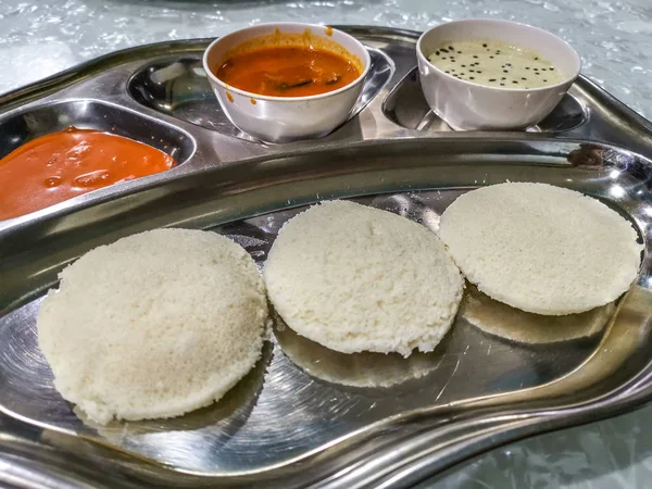 Masala Dosa Idli Dosa Fecham Com Foco Seletivo Fragmento Colheita — Fotografia de Stock