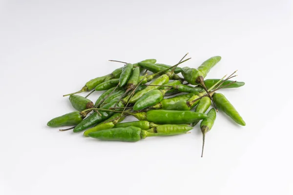 Peperoncino Verde Occhio Uccello Peperoncino Tailandese Peperoncino Uccello Natura Isolata — Foto Stock