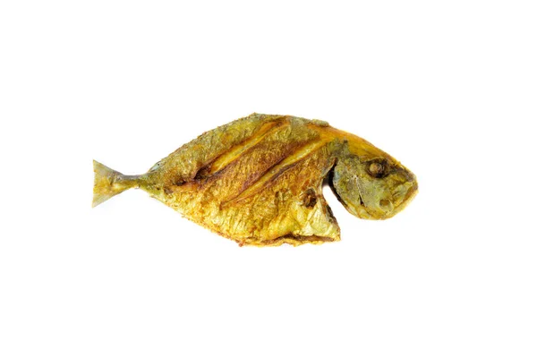 Pescado Frito Sobre Fondo Blanco Con Enfoque Selectivo —  Fotos de Stock