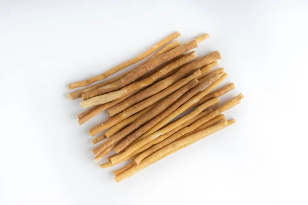 Brosse Dents Naturelle Miswak Kayu Sugi Sur Fond Blanc Avec — Photo