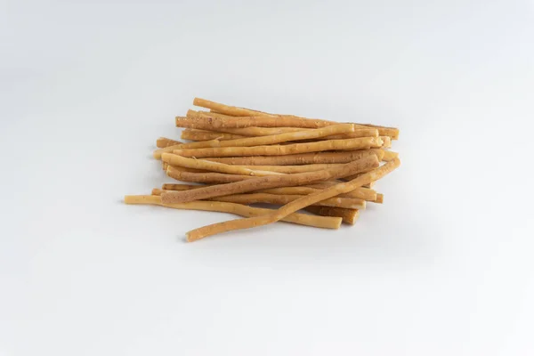 Natural Toothbrush Miswak Kayu Sugi White Background Selective Focus Crop — Stock Photo, Image