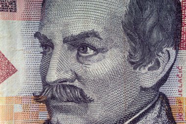 Para Döviz Alım closeup Hırvat Kunası veya Tanrı'nın Askerleri'ni Kuna. Seçici odak ve ürün fragmen