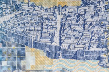 Para Döviz Alım closeup Hırvat Kunası veya Tanrı'nın Askerleri'ni Kuna. Seçici odak ve kırpma parçası