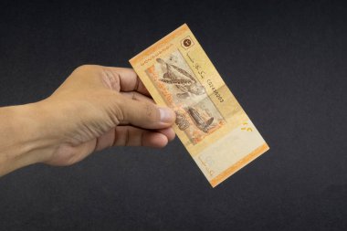 El malezya Ringgit Myr Para Banka Notları tutarak. Seçici odaklama