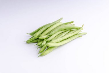 Yeşil fasulye demet yakın çekim. Taze Yeşil fasulye de Fransız fasulye, tel fasulye, snap fasulye, snaps ve haricots vert olarak bilinen.