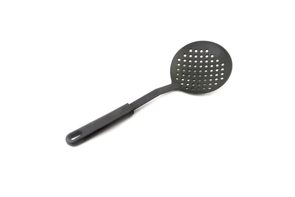 Black Kitchen Spatula Utensils Kitchenware Closeup Isolated White Background — Stock Photo, Image