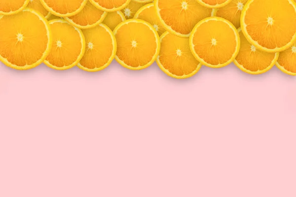 Plasterki Pomarańczy Różowym Tle Koncepcja Tła Wzoru — Zdjęcie stockowe