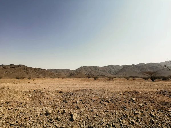 Paisagem Vista Deserto Sobre Calor Extremo Conceito Viagem — Fotografia de Stock