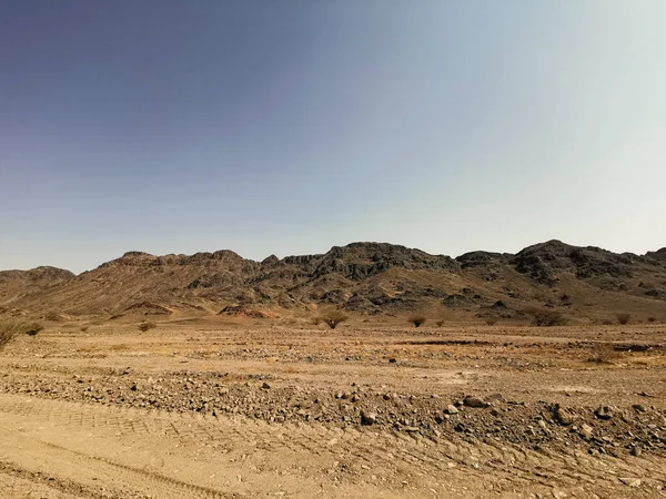 Paisagem Vista Deserto Sobre Calor Extremo Conceito Viagem — Fotografia de Stock