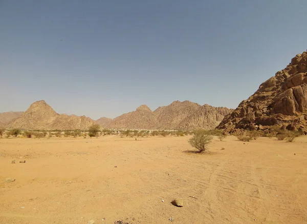 Paisagem Vista Deserto Sobre Calor Extremo Conceito Viagem — Fotografia de Stock