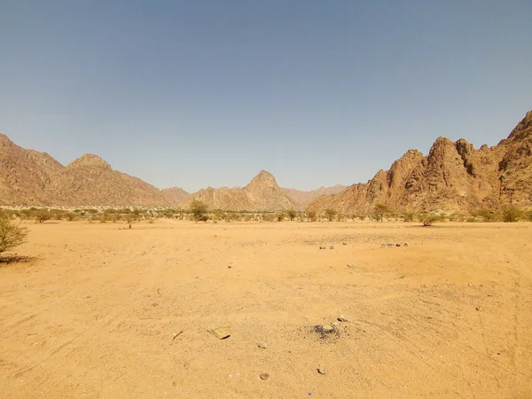 Paisagem Vista Deserto Sobre Calor Extremo Conceito Viagem — Fotografia de Stock