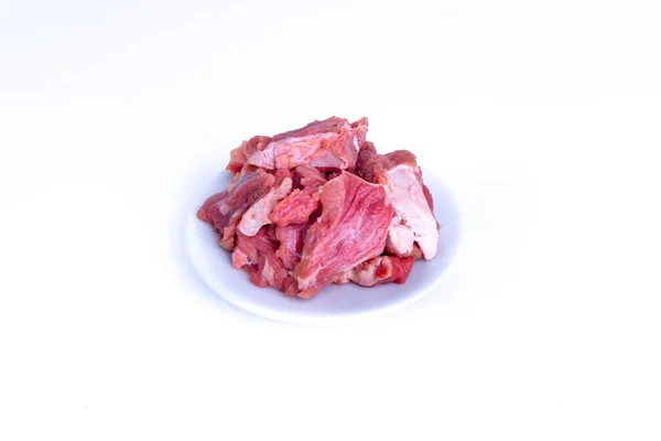 Fresh Raw Beef Steak Isolated White Background Selective Focus — Stock Photo, Image
