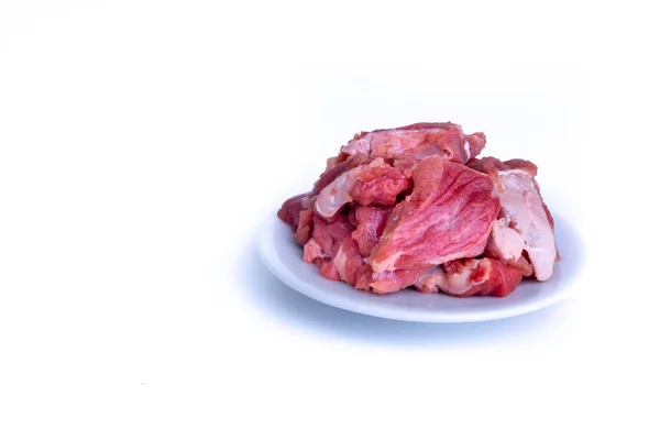 Fresh Raw Beef Steak Isolated White Background Selective Focus — Stock Photo, Image