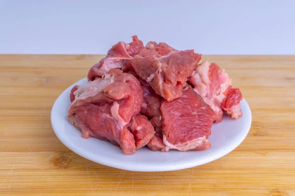 Fresh Raw Beef Steak Wooden Background Selective Focus — Stock Photo, Image