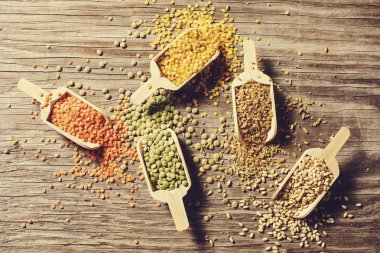 Çeşitli kuru baklagiller yüksek açılı görünüş