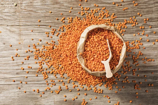 Heap Red Lentils Texture — Stock Photo, Image