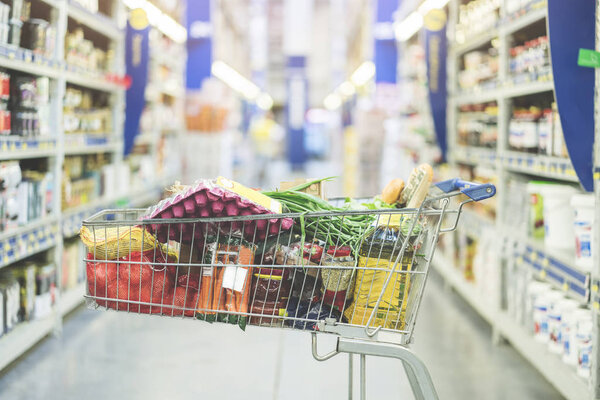 Shopping at supermarket, shopping concept