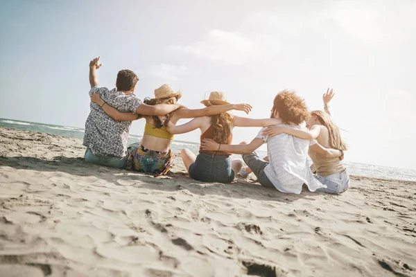 Praia Verão Férias Mar Pessoas Conceito — Fotografia de Stock