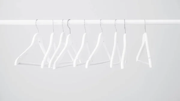 Empty Wooden Hangers Clothes — Stock Photo, Image