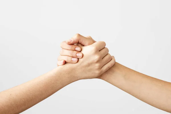 Two Hands Holding Each Other Strongly — Stock Photo, Image