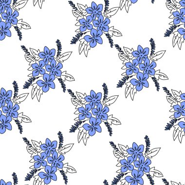 Çiçeklerle vektör dikişsiz desen. Çiçeklerle sonsuz baskı. 
