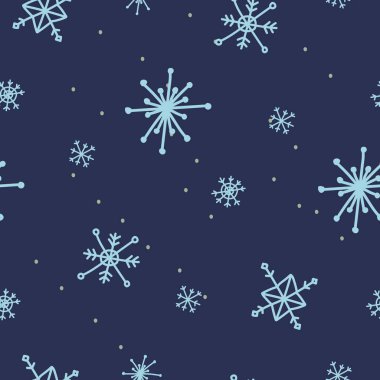 Renk kar taneleri ile vektör dikişsiz desen. Renk arka planda renkli kar ile vektör deseni