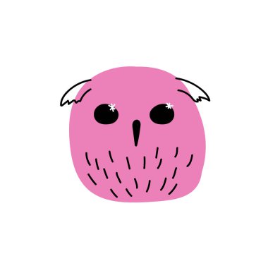 Doodle hayvan ile vektör illüstrasyon. Doodle baykuş ile çocuklar illüstrasyon. Çocuk tasarımı için illüstrasyon. Çocuklar için Doodle illüstrasyon. 