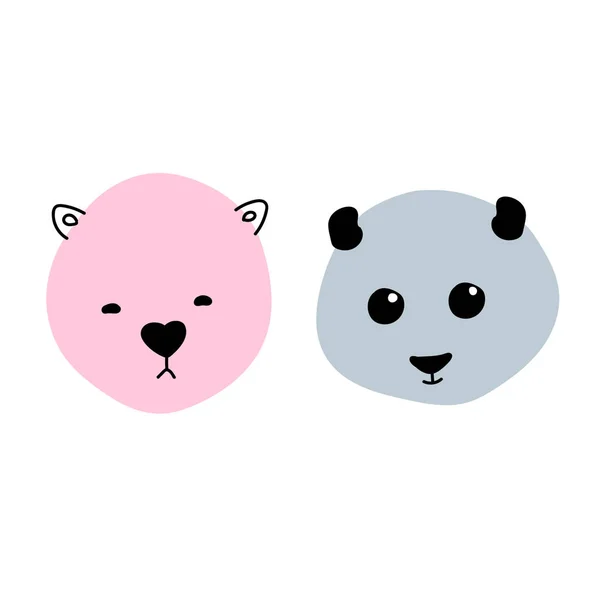 Vector Illustration Doodle Animal Children Illustration Doodle Bear Panda Illustration — Stock Vector