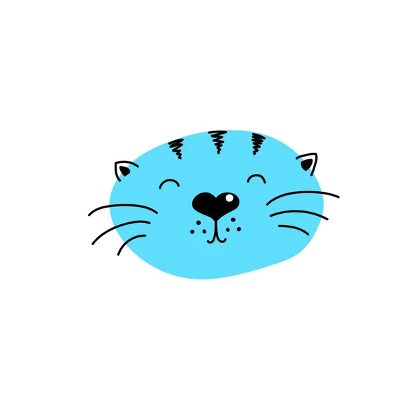 Wektor Ilustracji Doodle Zwierząt Ilustracja Dla Dzieci Gryzmoły Kot Ilustracja — Wektor stockowy