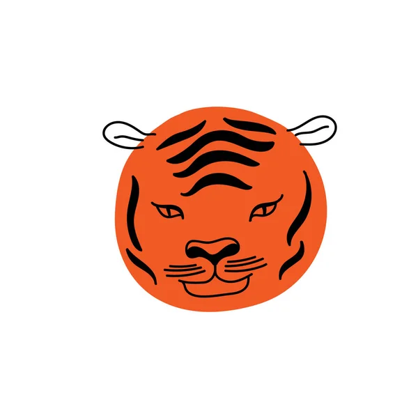 Ilustración Vectorial Con Animal Garabato Ilustración Niños Con Tigre Garabato — Vector de stock