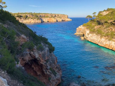 Playa de Formentor Cala Pi de la Posada, Cap Formentor 'da güzel plaj, Palma Mallorca, İspanya