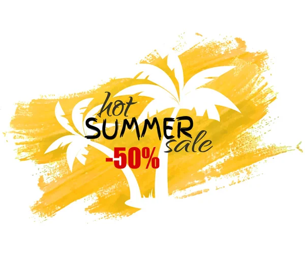 Banner amarillo de venta de verano — Vector de stock