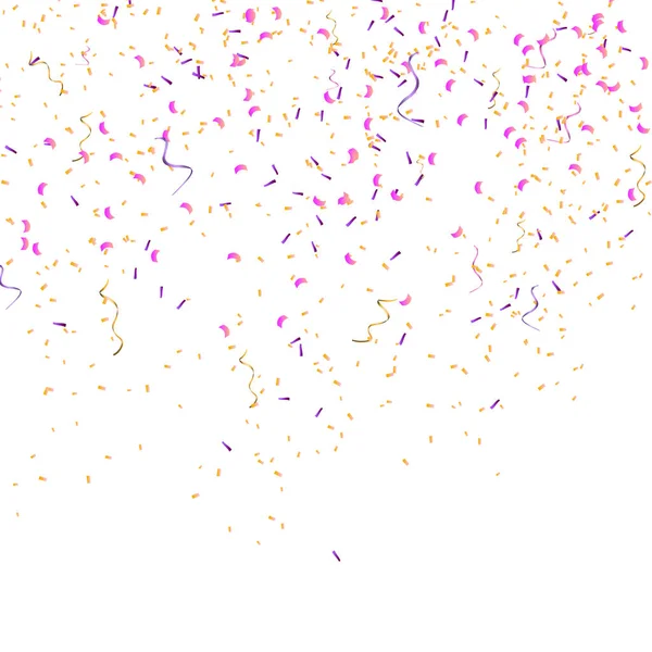 Colorido confeti cayendo sobre fondo blanco — Vector de stock