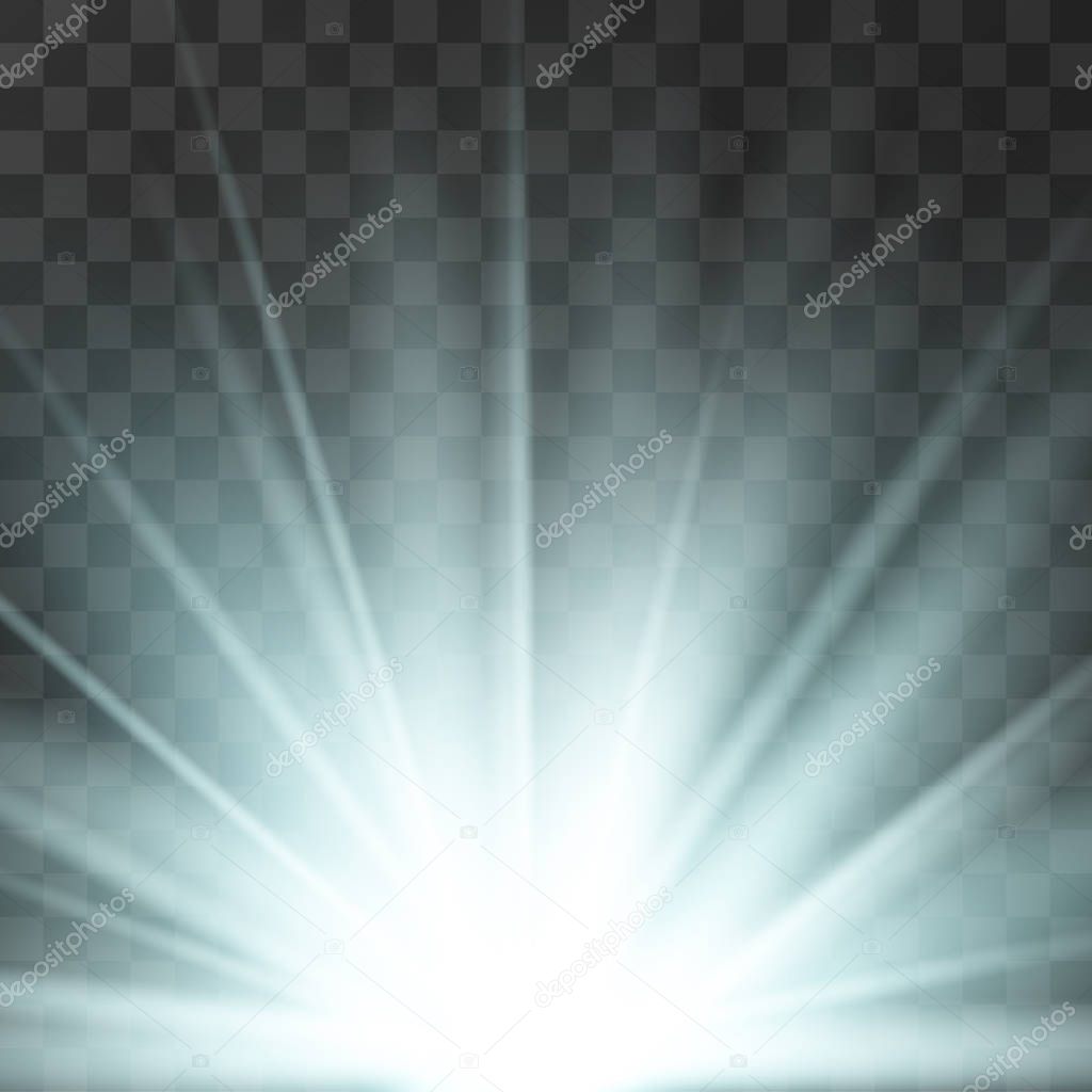 Light effect. Vector sun rays.