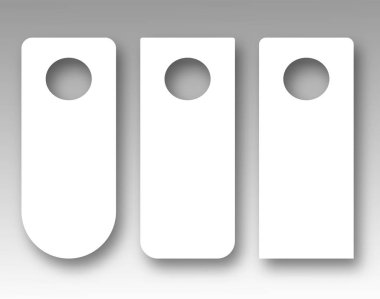 Kapı askı mockup. Vektör set 