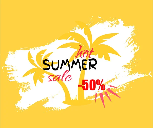 Banner amarillo de venta de verano — Vector de stock