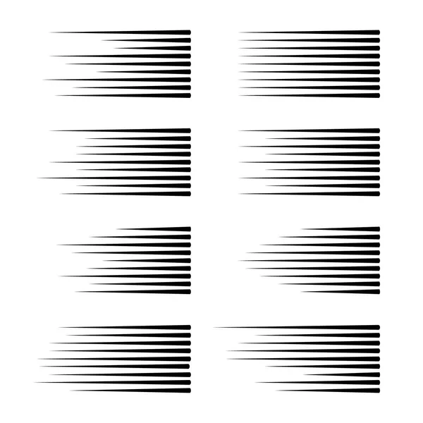 Snelheidslijnen geïsoleerd. Reeks bewegingsborden. — Stockvector