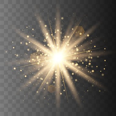 Yıldız patlaması ile izole ışıltı. 