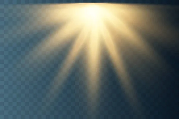 Ζεστό ήλιο ακτίνες του φωτός — Διανυσματικό Αρχείο