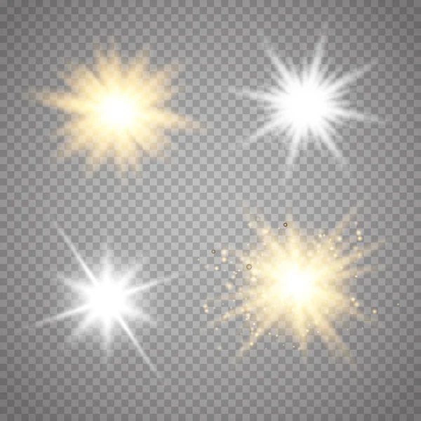 Ensemble d'étoiles lumineuses — Image vectorielle