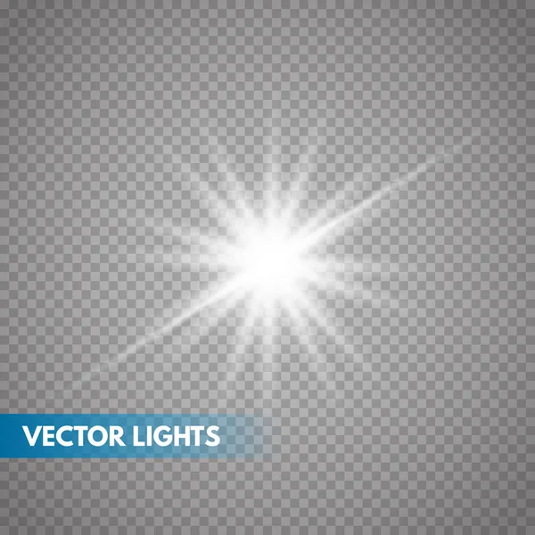 Conjunto de estrellas de luz brillante — Vector de stock