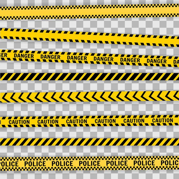 Police Line Set White Background Vector Illustration Vector — Stock Vector