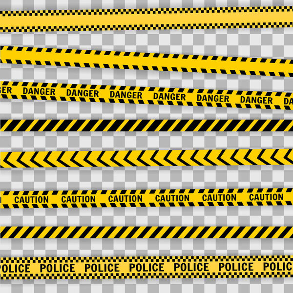Police Line Set on a white background Vector illustration - Vector