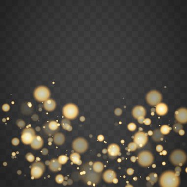 Parlak bokeh şeffaf arkaplanda izole edildi. 