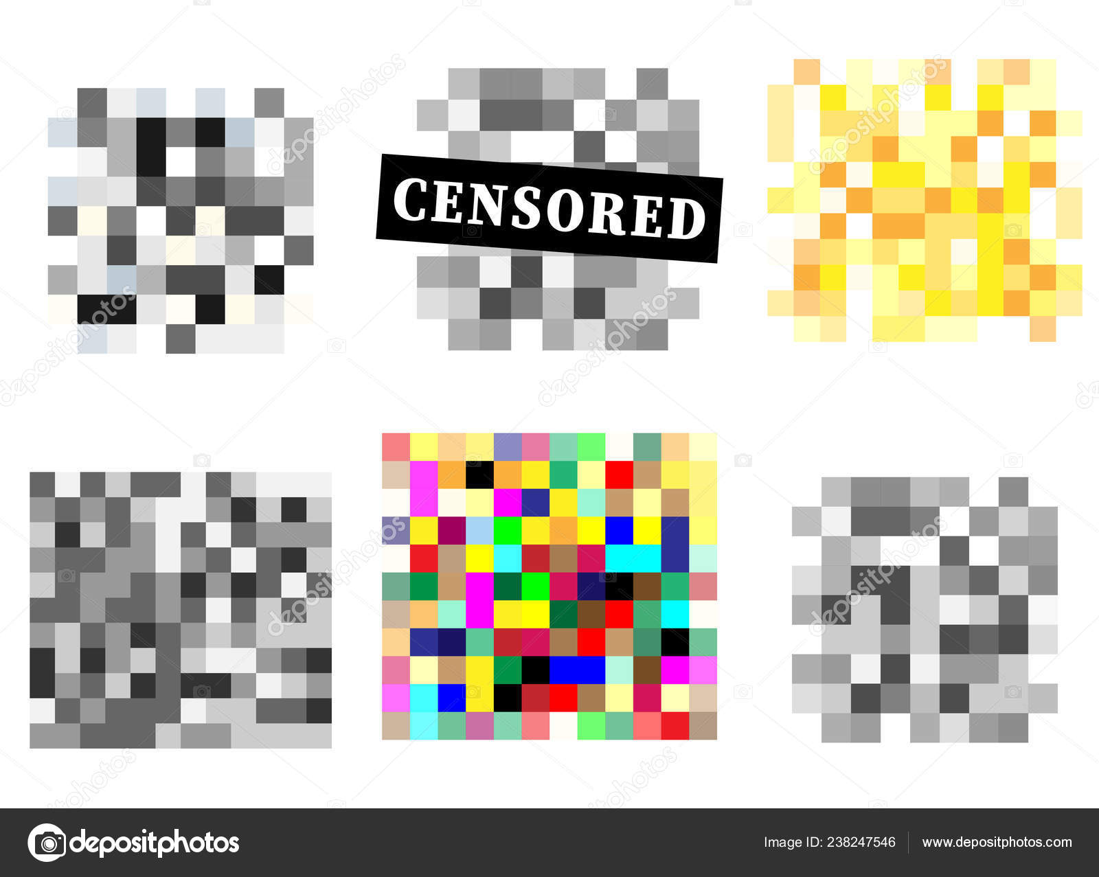 Set Of Pixel Censored Signs Black Censor Bar Vector Image By C Kruche Gucci Vector Stock