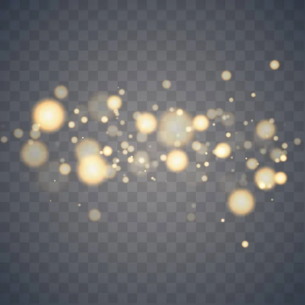 Bokeh brillante aislado sobre fondo transparente. — Vector de stock