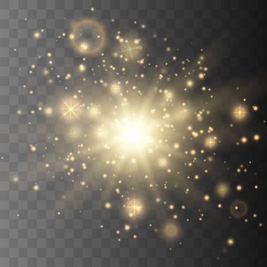 Yıldız patlaması ile izole ışıltı. 