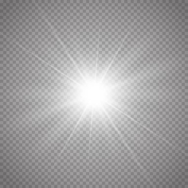Lens flare etkisi izole. Parlayan ışık yıldız.