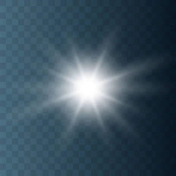 Об'єктив ефект відблиску ізольовані. Сяючий світло зірка. — стоковий вектор